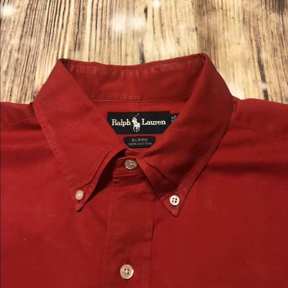 RED Mens Polo Ralph Lauren Blake Shirt Large - Picture 7 of 7